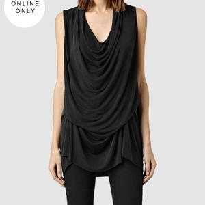 All Saints Amei Sleeveless Adjustable Dress Black